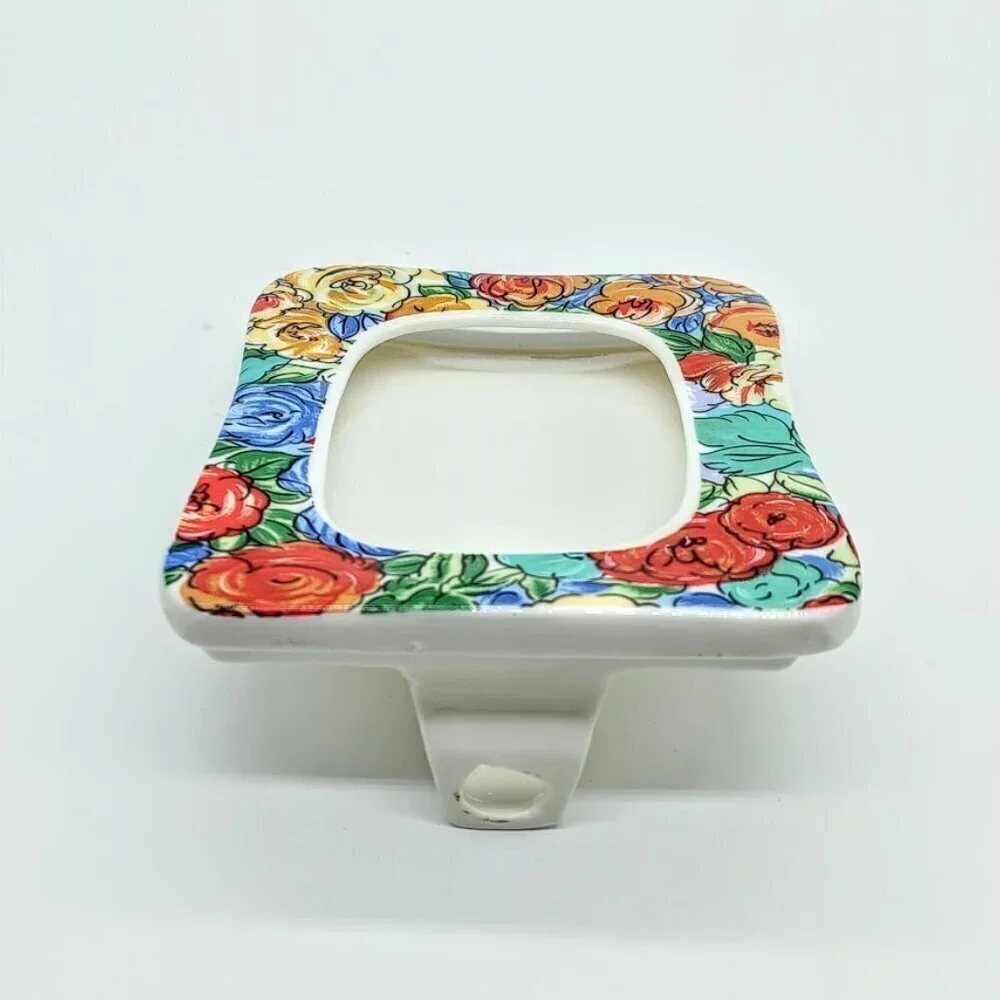 Hand-Painted Floral Porcelain Picture Frame